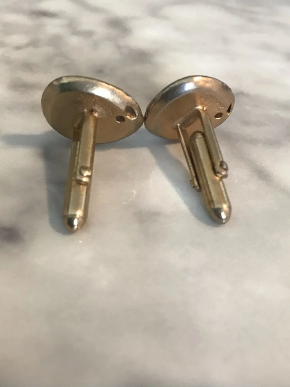 Vintage Swank Gold Tone Cufflinks Lot 4 Pairs Bullet Back Mid Century Geometric
